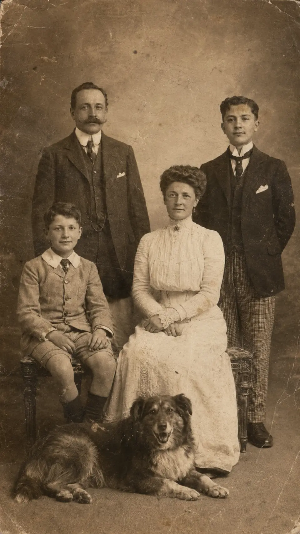 Original: a weathered family photo